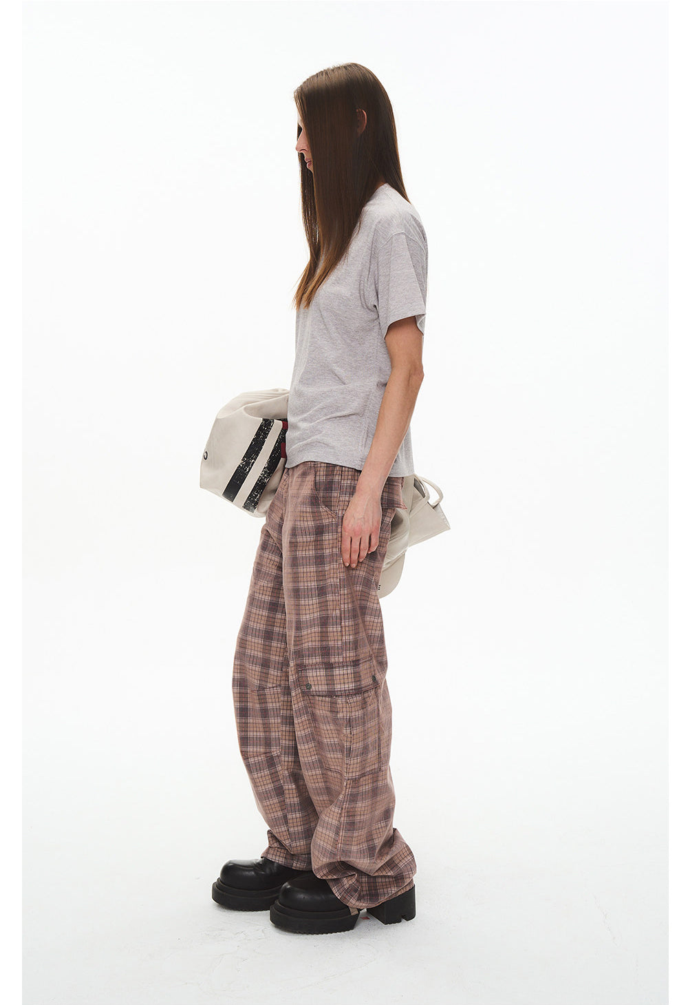Checkered Corduroy Cargo Pants