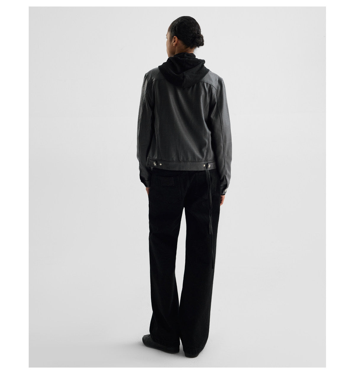 Coated Short Biker Jacket