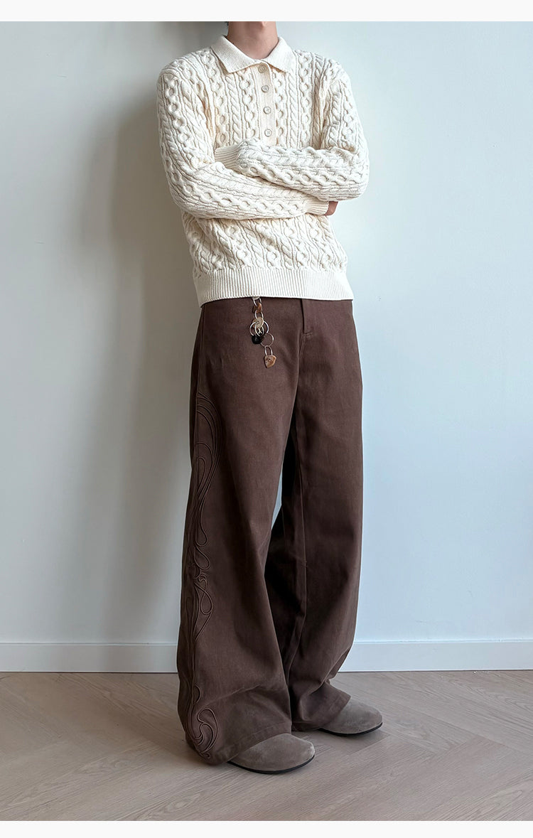 Canvas Straight Casual Pants