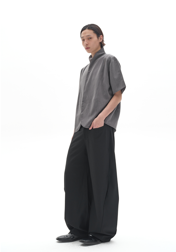 Side Pleats Casual Pants