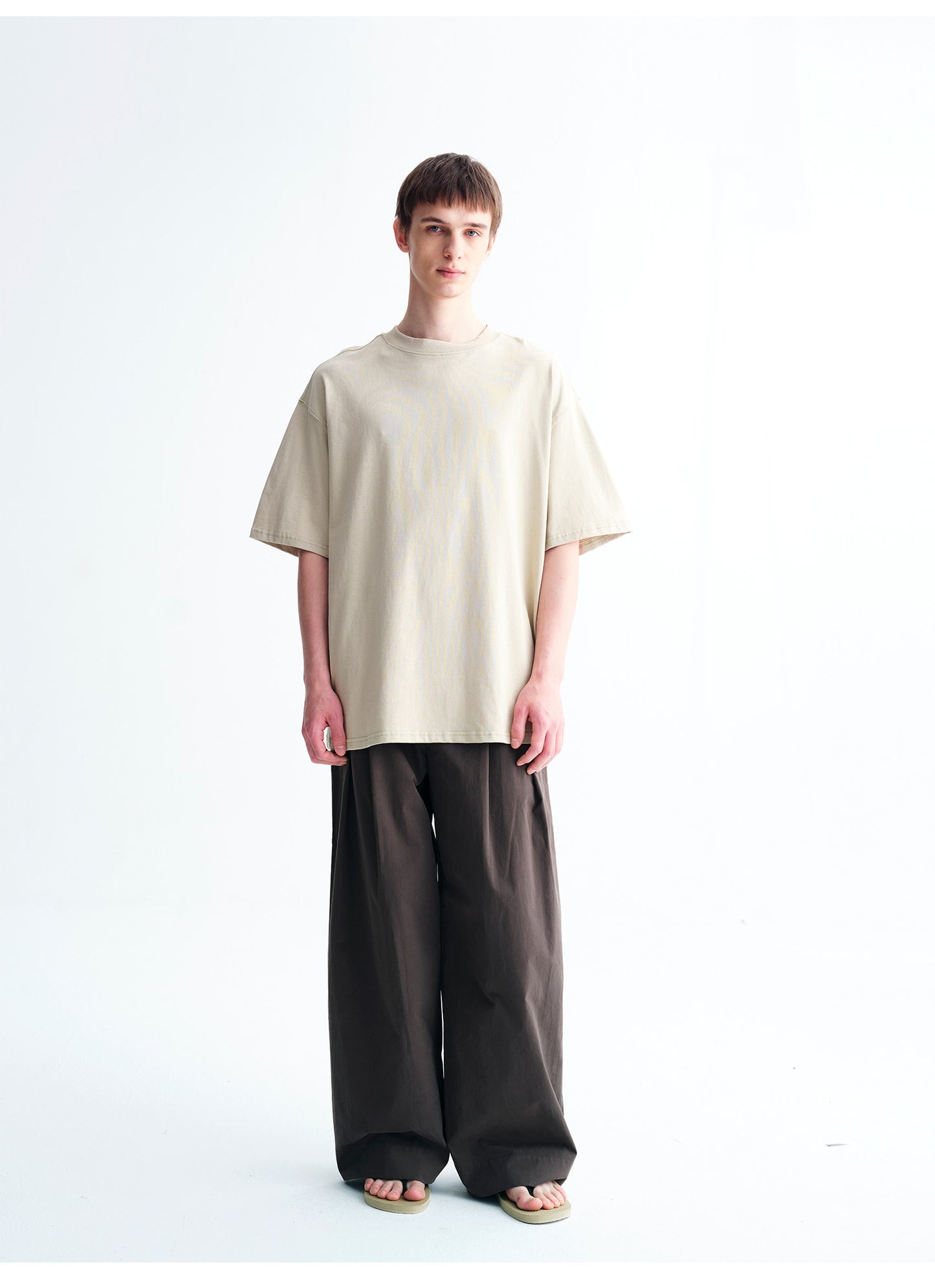 3D-Pleated Casual Wide-Leg Pants