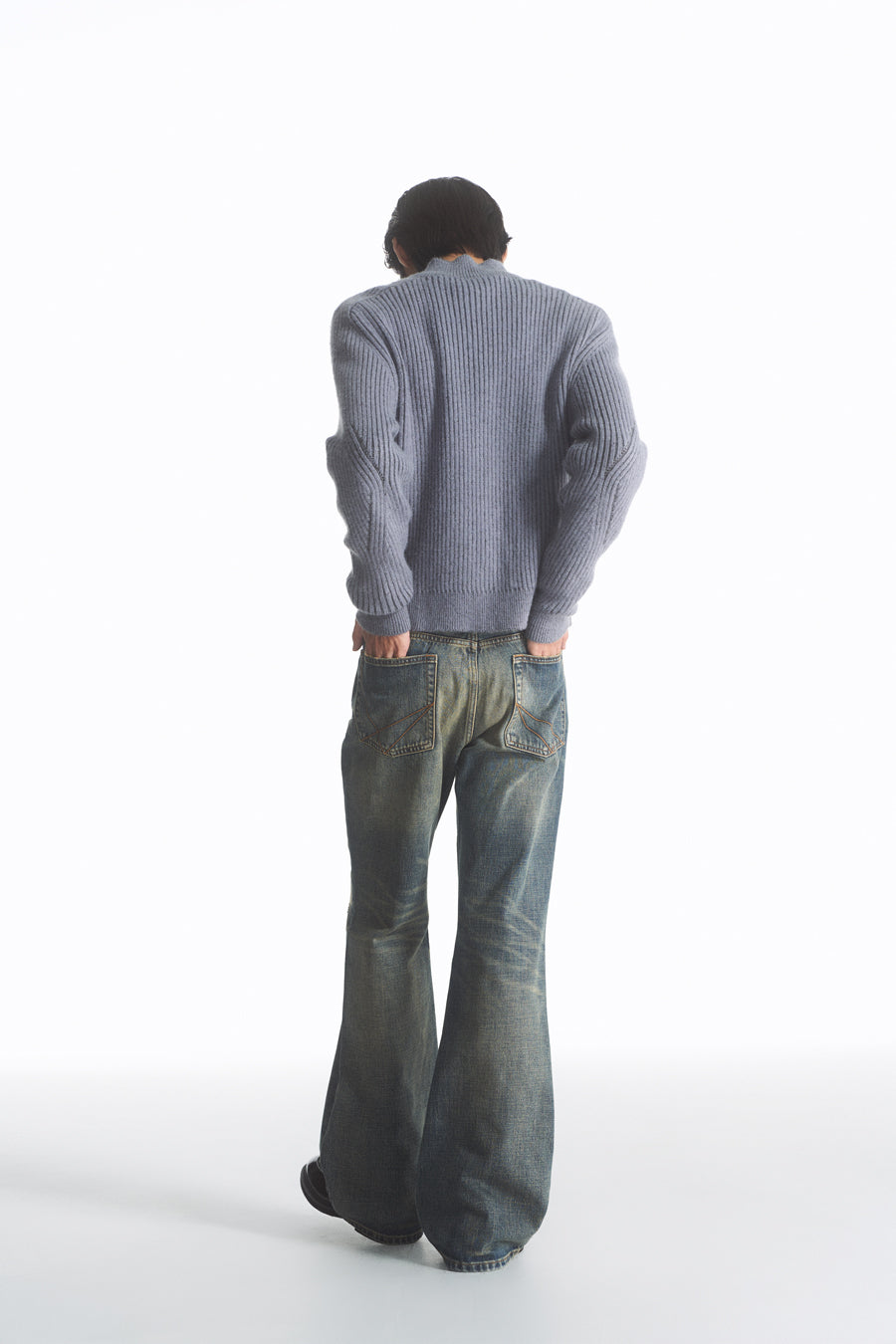 Ribbed Double Zipper Cardigan