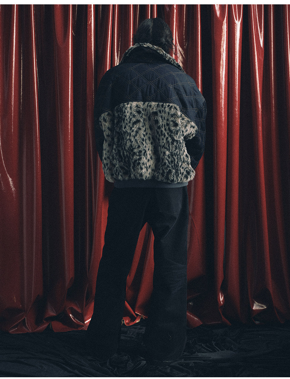 Leopard-Print Patchwork Cotton Jacket