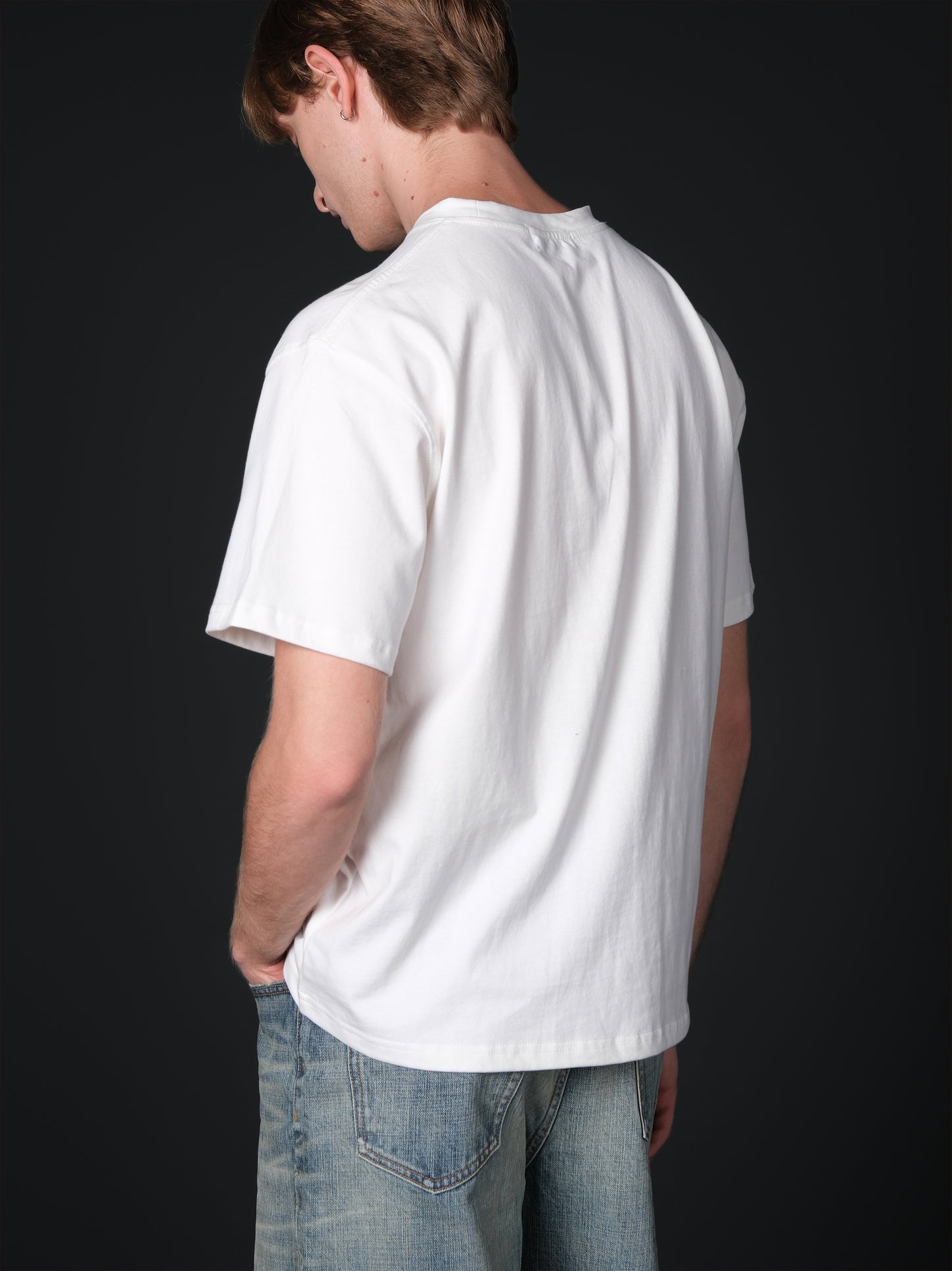 Commemorative print cotton T-shirt