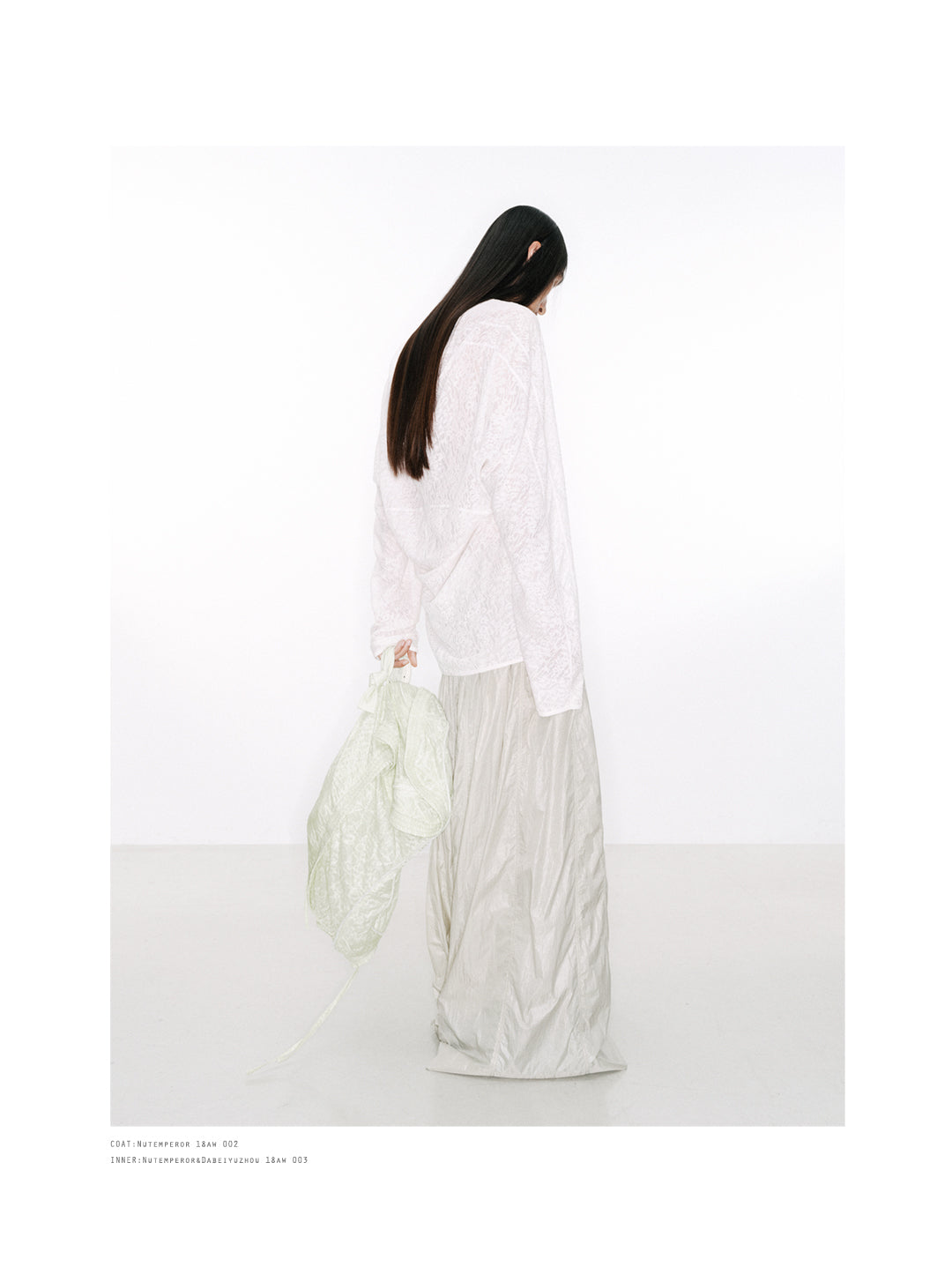 Translucent Round Neck Loose Long Sleeve Shirt