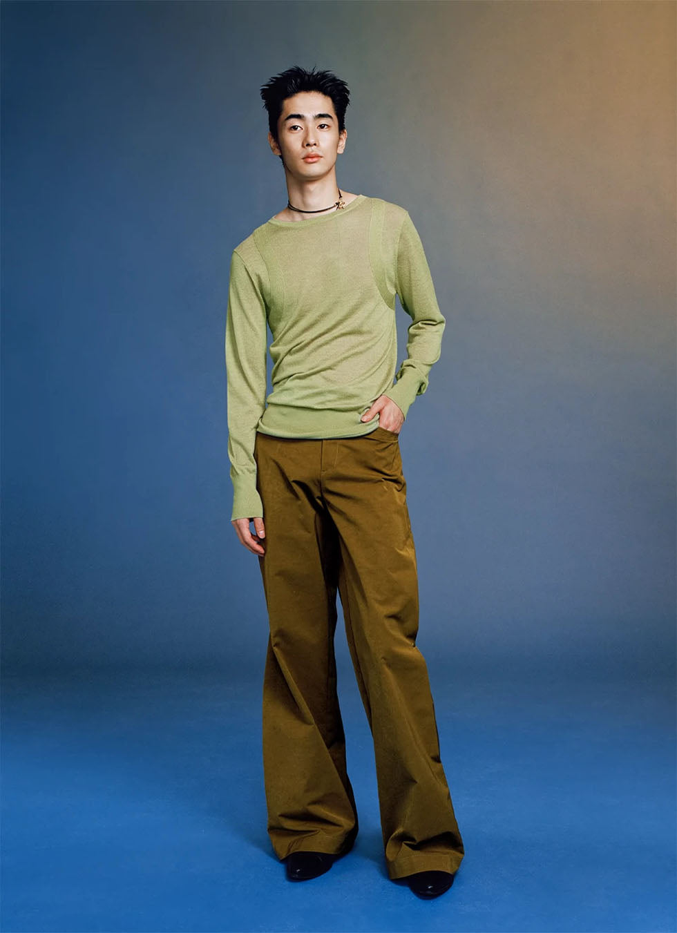 Sheepskin wool round neck sweater