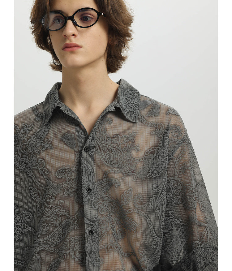 Hollow flocking sun protection shirt