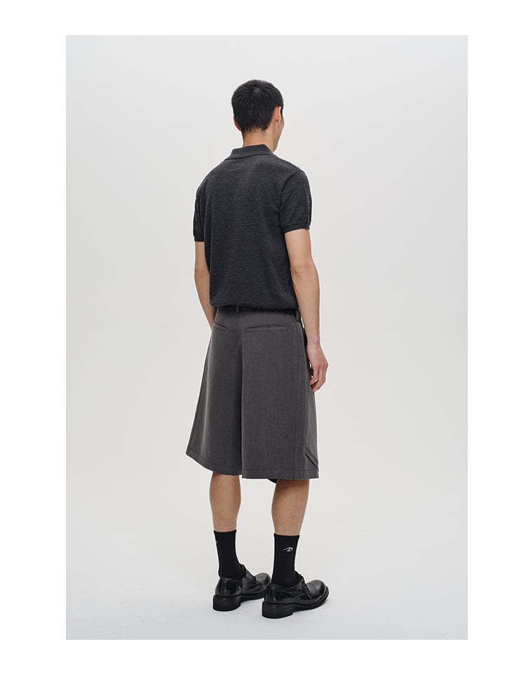 Double pleated shorts