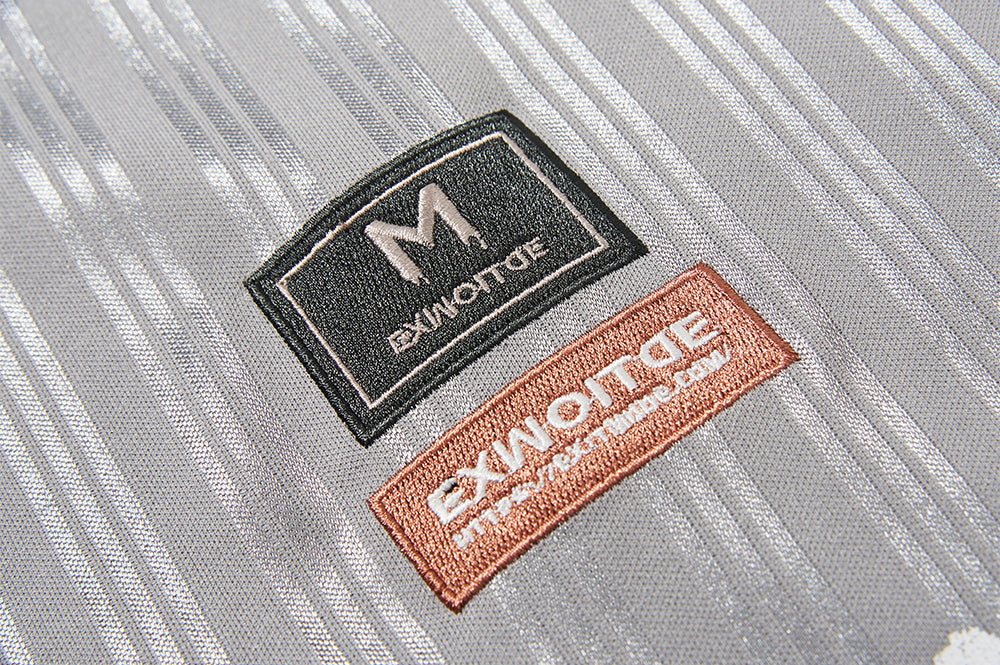 Double collar embroidered sports T-shirt