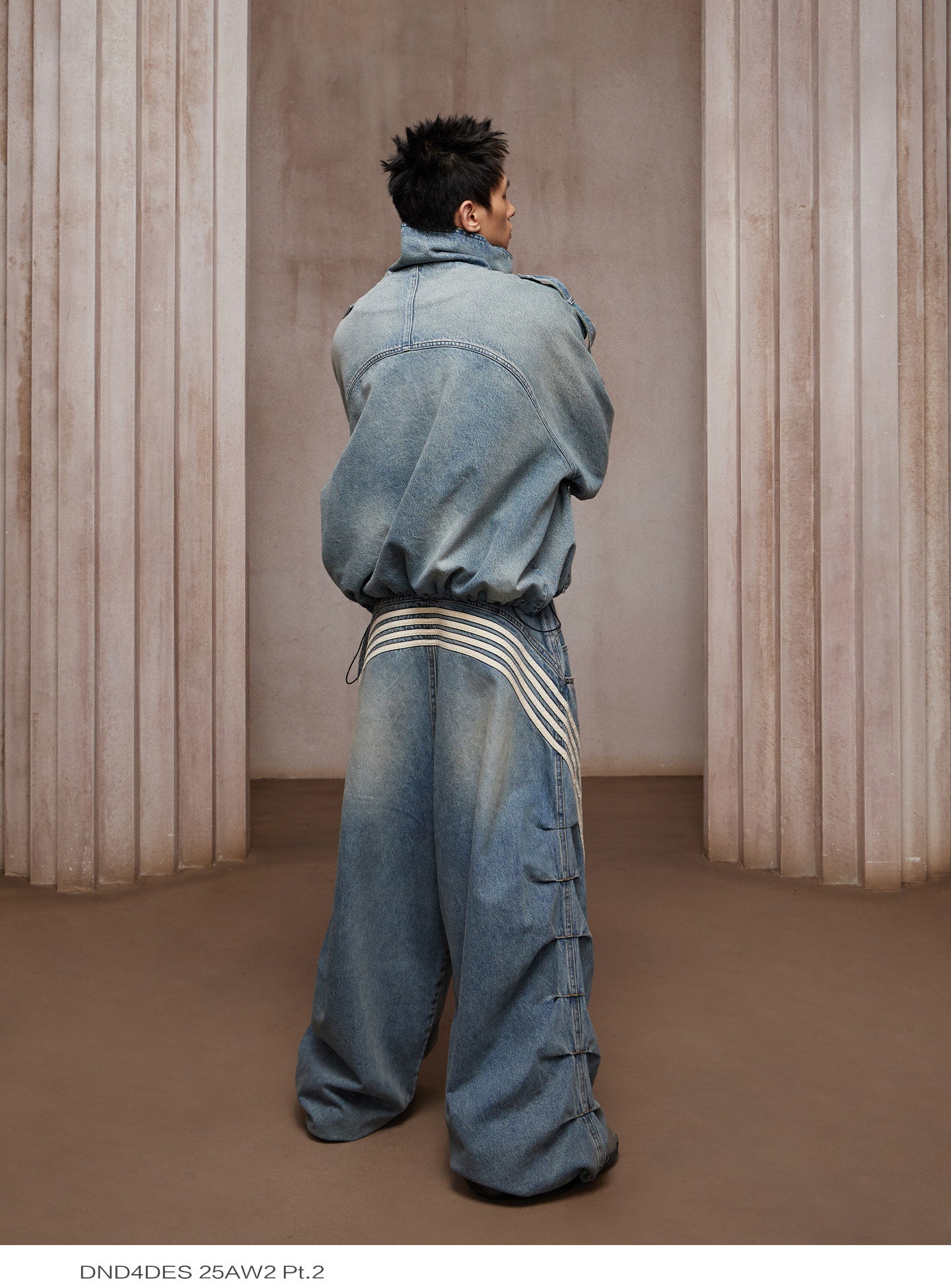 Double-Breasted Wide Denim Jacket