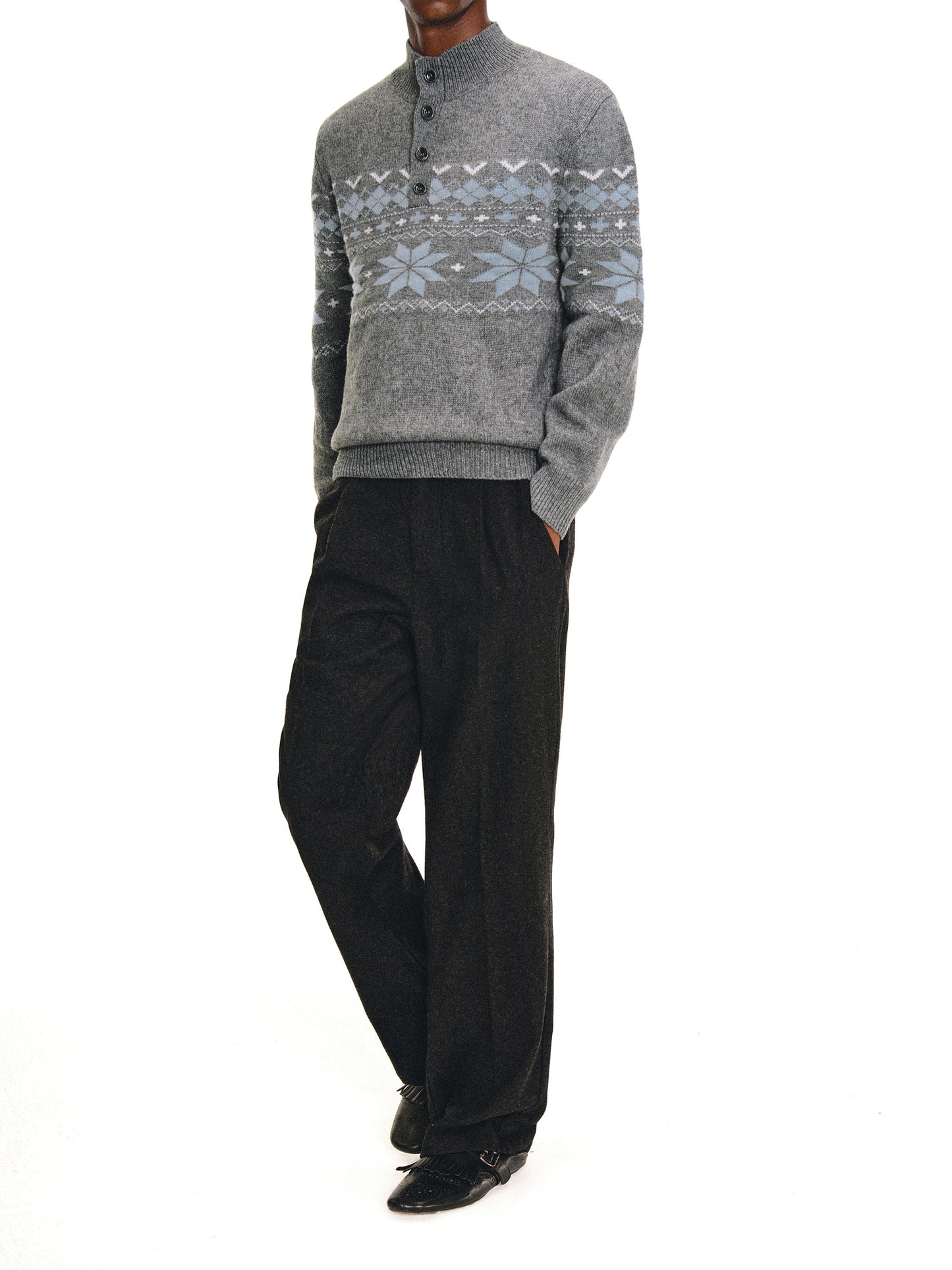 Half-High Henley Sweater