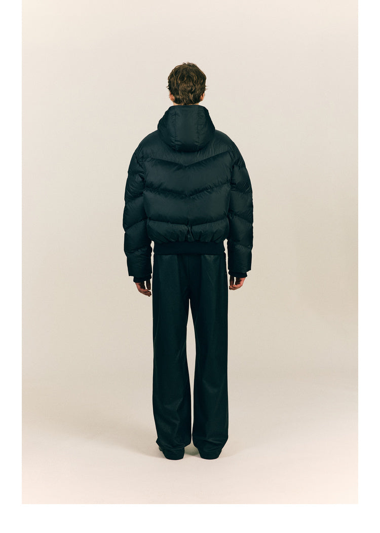 Mink Feather Hooded Down Jacket