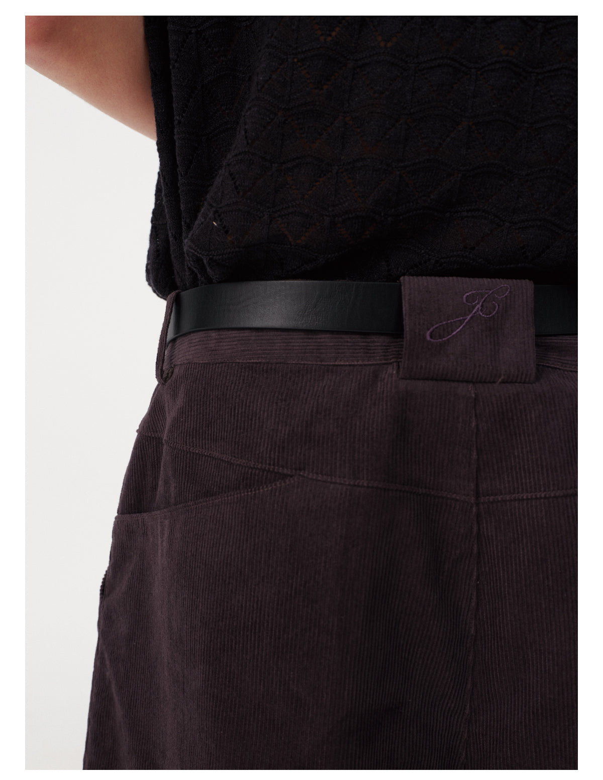 Striped corduroy cropped pants