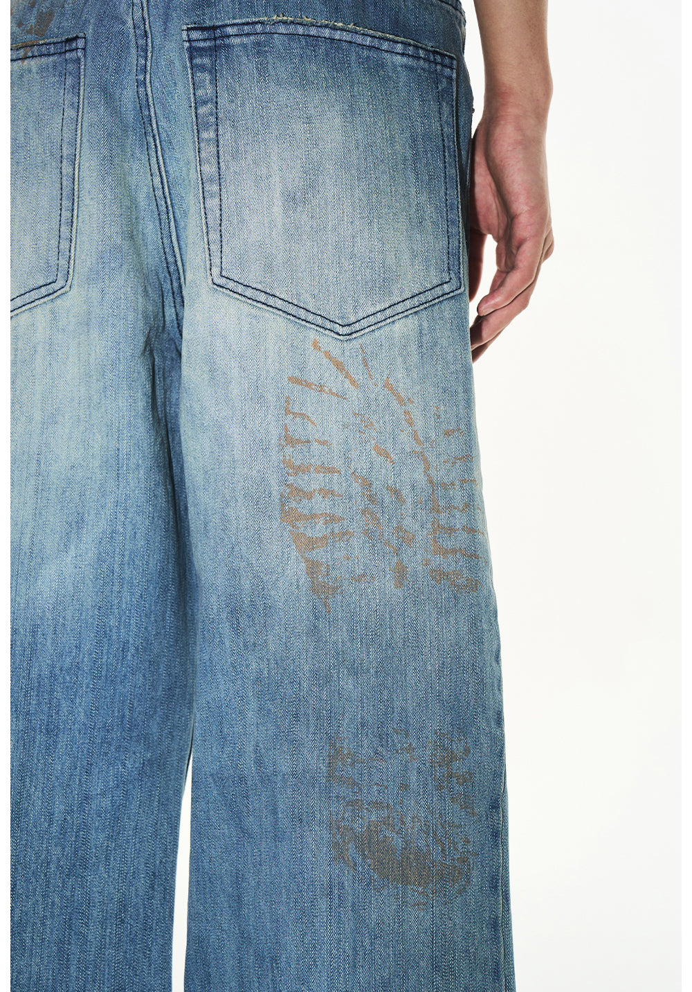 Footprint Denim Pants