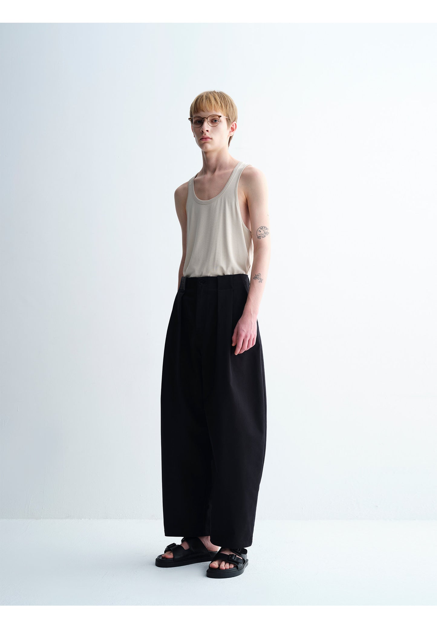 Tencel Blend Wide-Leg Pants