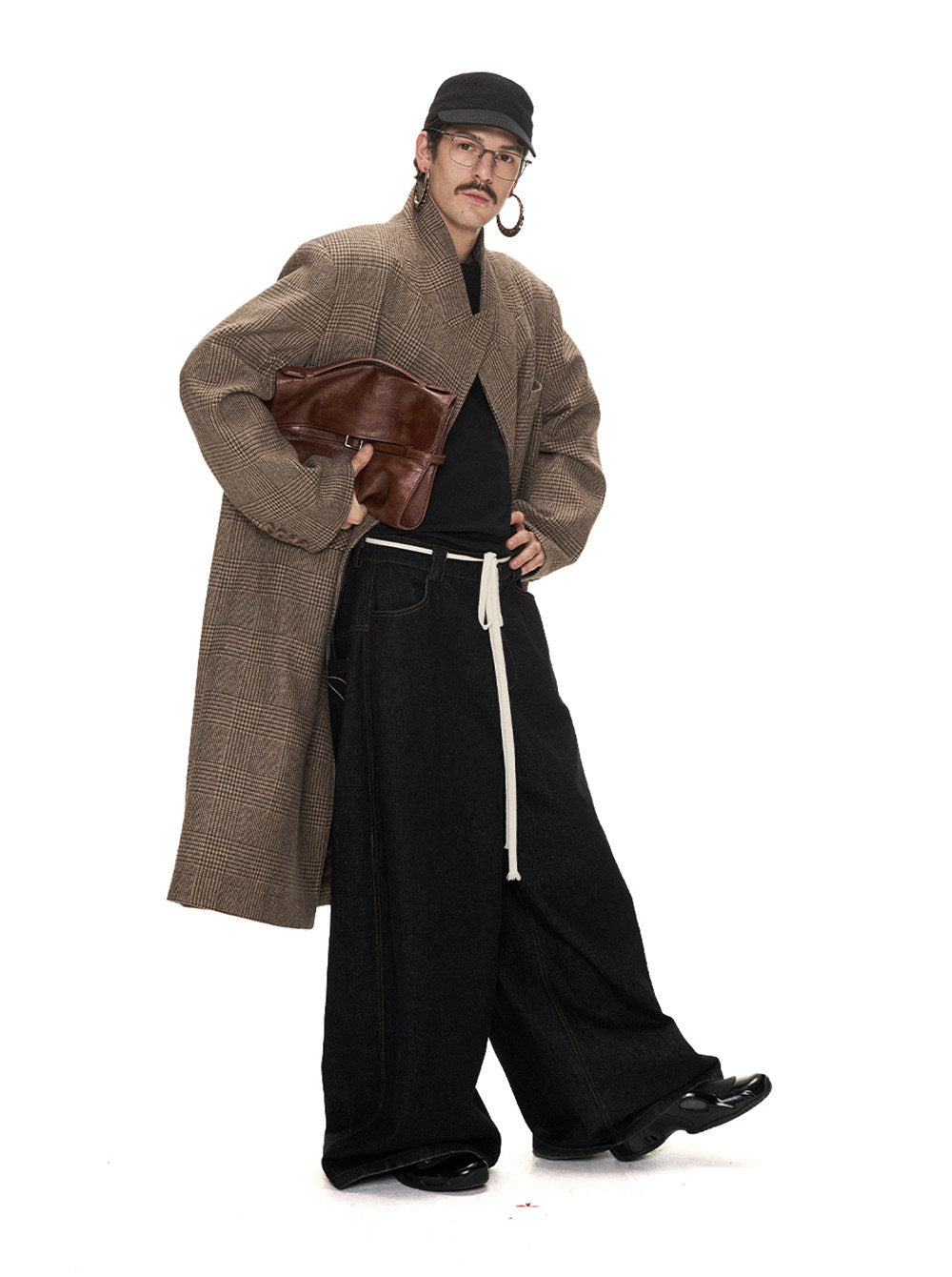 Houndstooth Long Coat