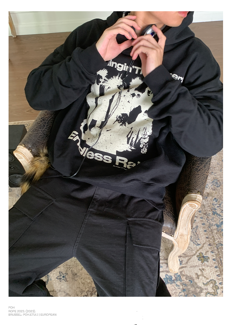 Portrait silhouette hooded sweatshirt