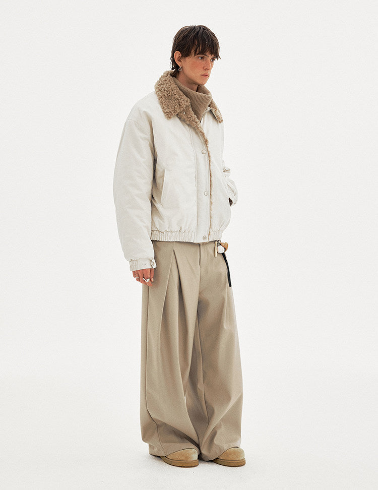 Premium Lambswool Collar Cotton Jacket