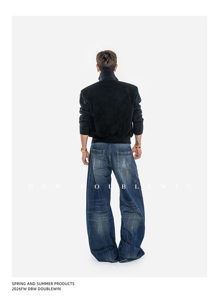 Wide-Leg Denim Pants