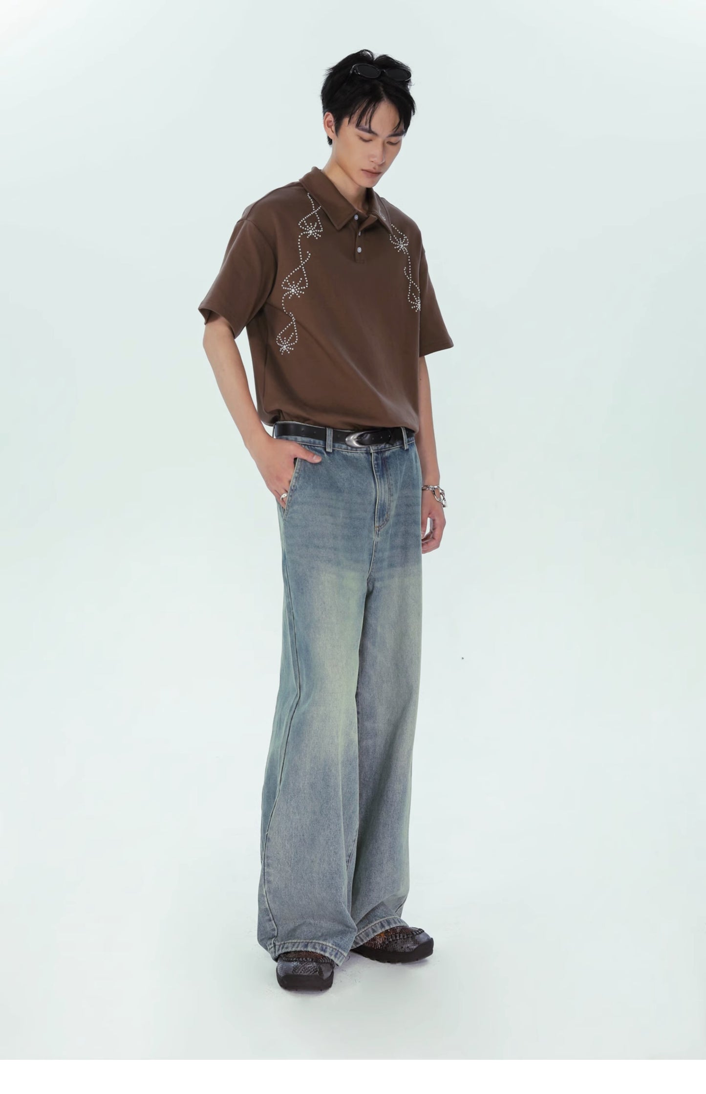 Unisex pearl polo shirt