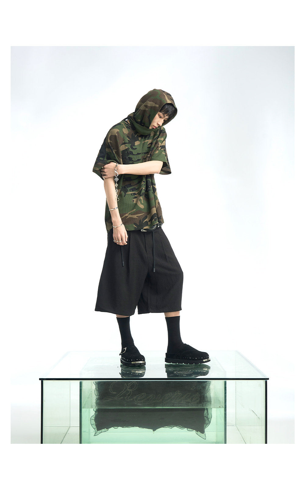 Removable Hooded Camouflage T-Shirt