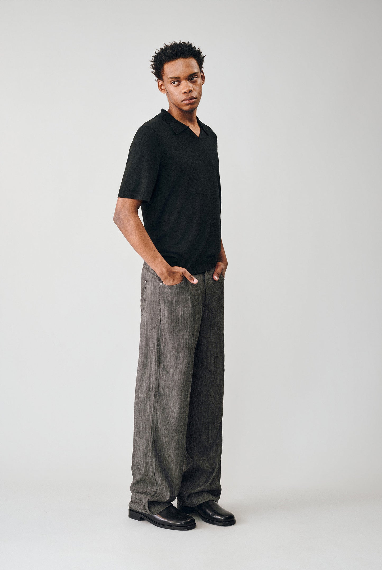 Cotton and Linen Denim Pants
