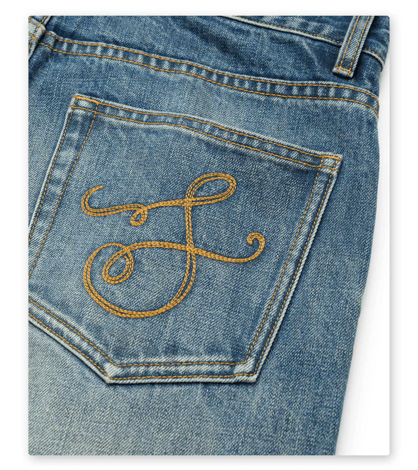 Straight Leg Wash Finish Jeans