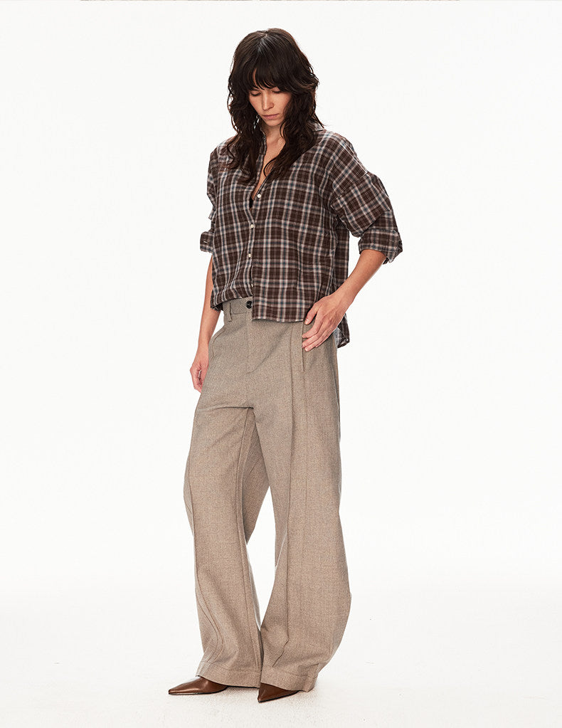High-End Style 3D Pleated Casual Pants