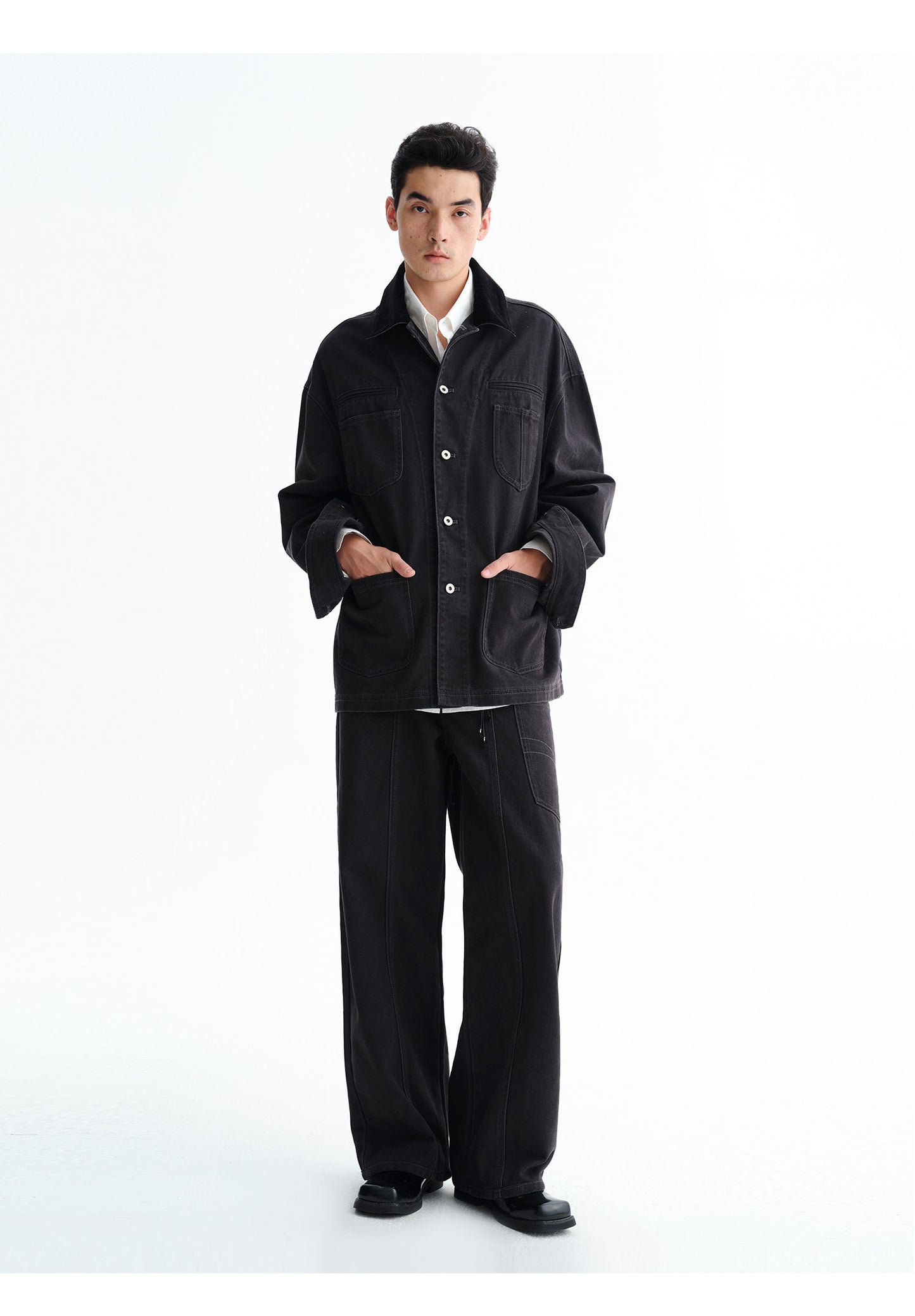 Loose-Fit Washed Denim Jacket