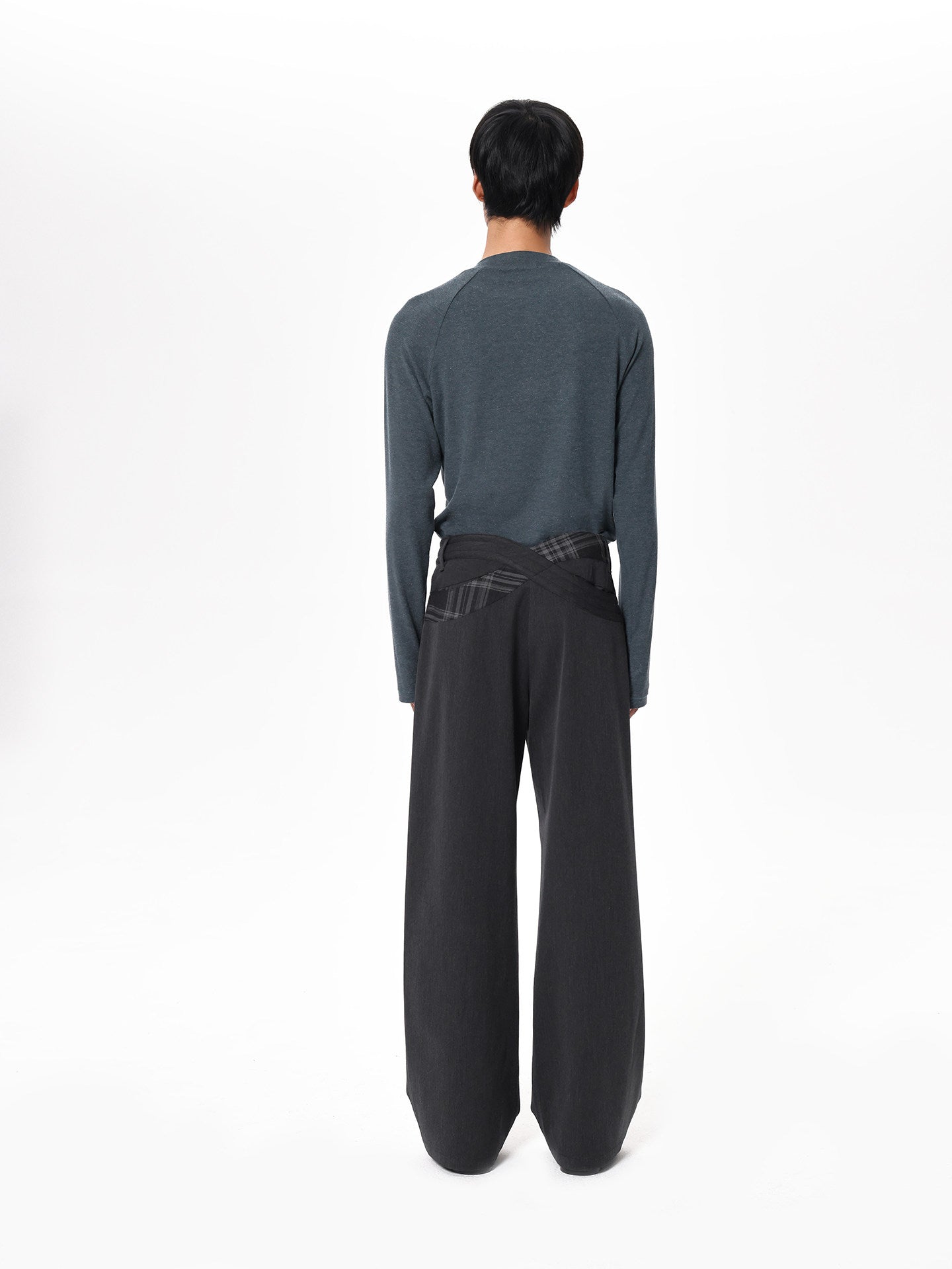 Checkered Straight-Leg Pants