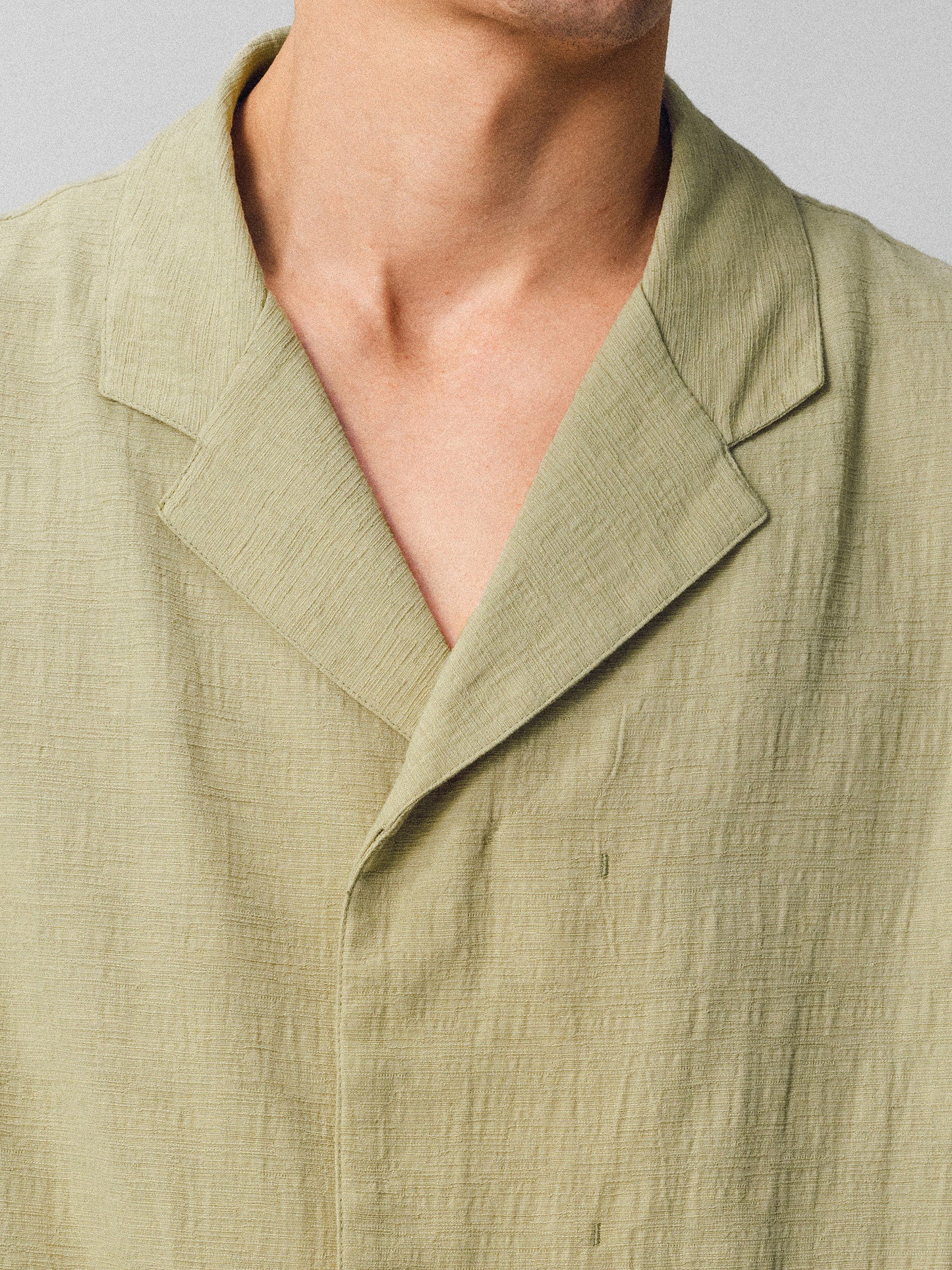 Textured Cuban-collar shirt