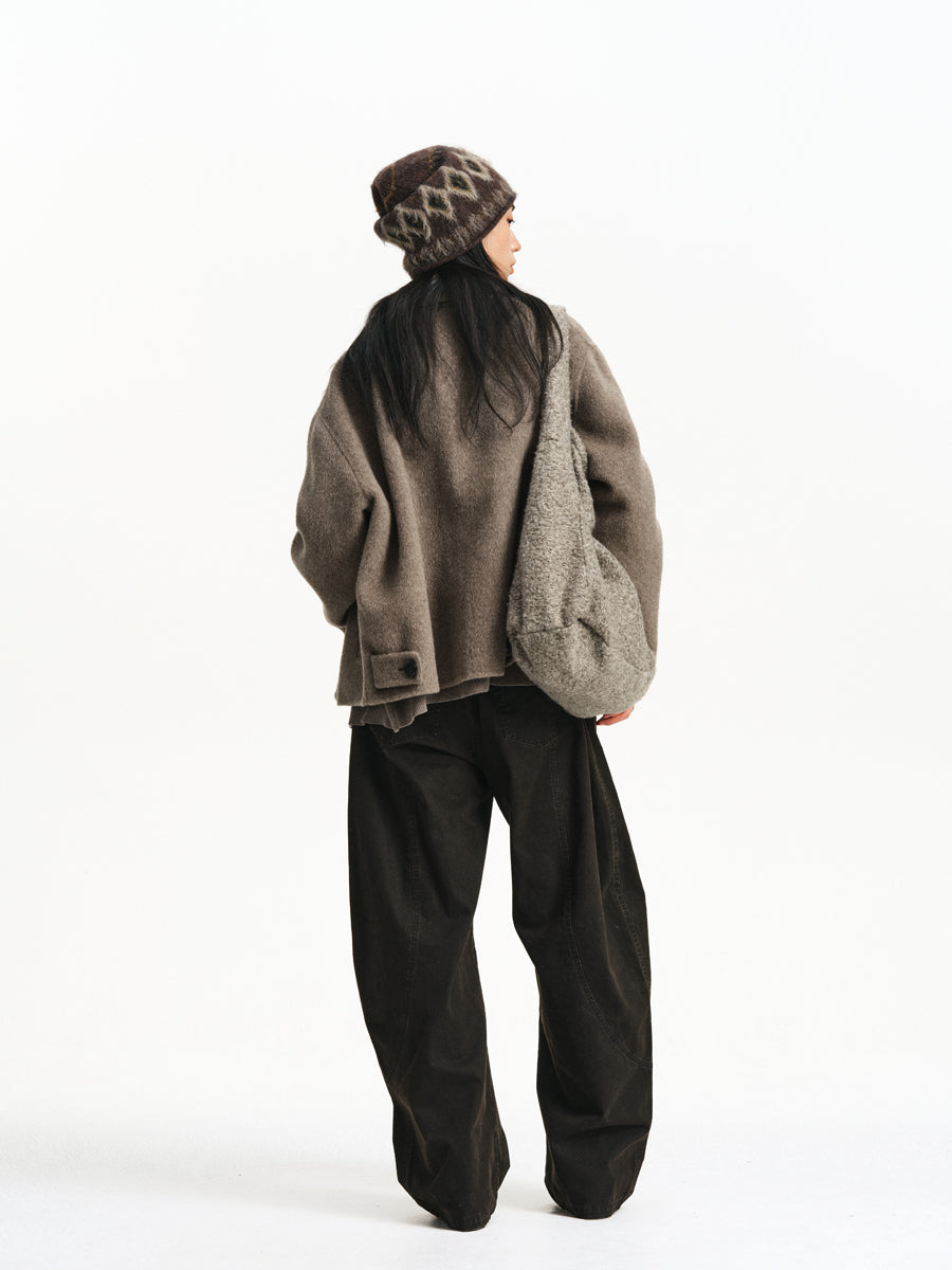 Faux Mink & Sheep Wool Knit Cap