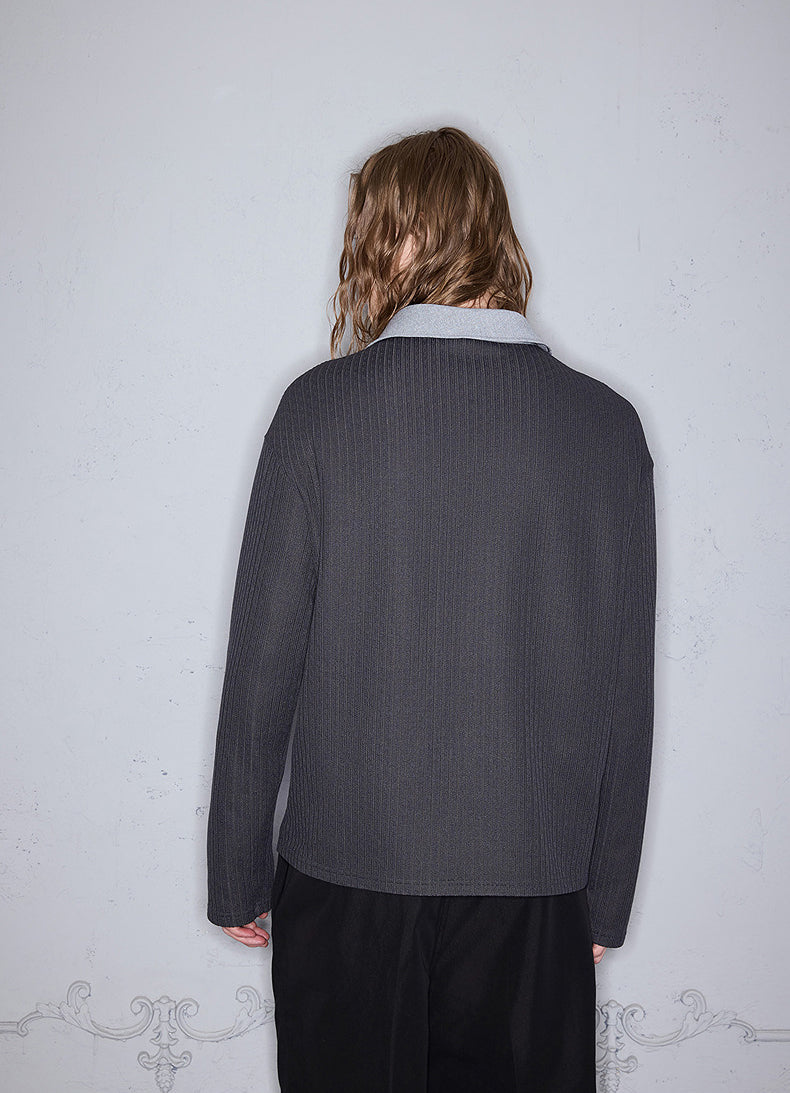 Irregular Polo Collar Shirt