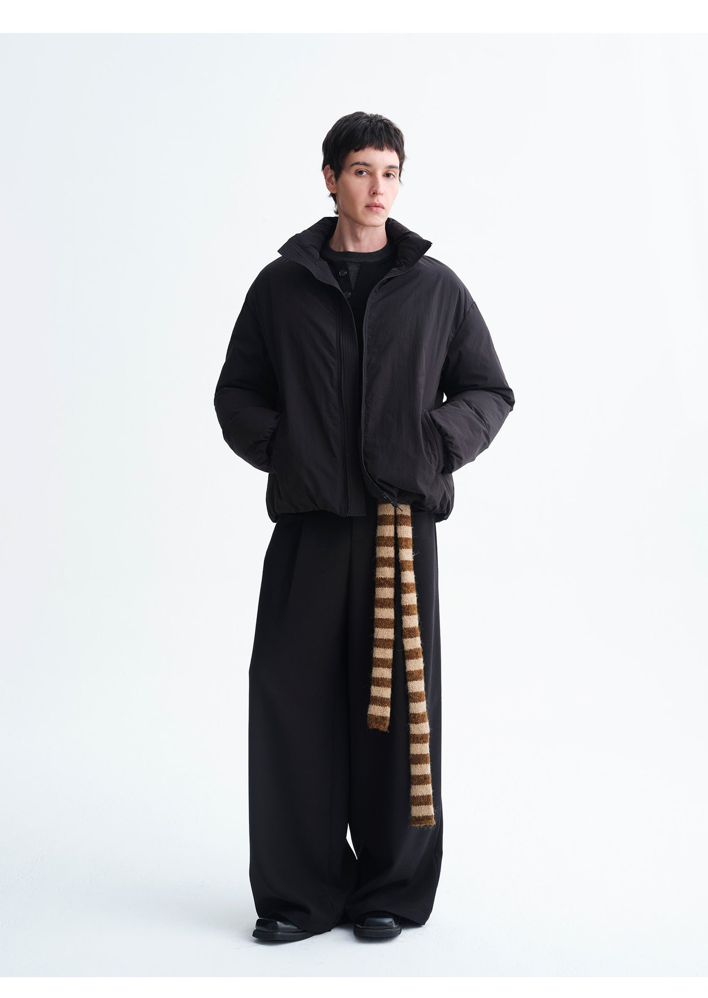 Silk Blend Pleated Wide-Leg Pants