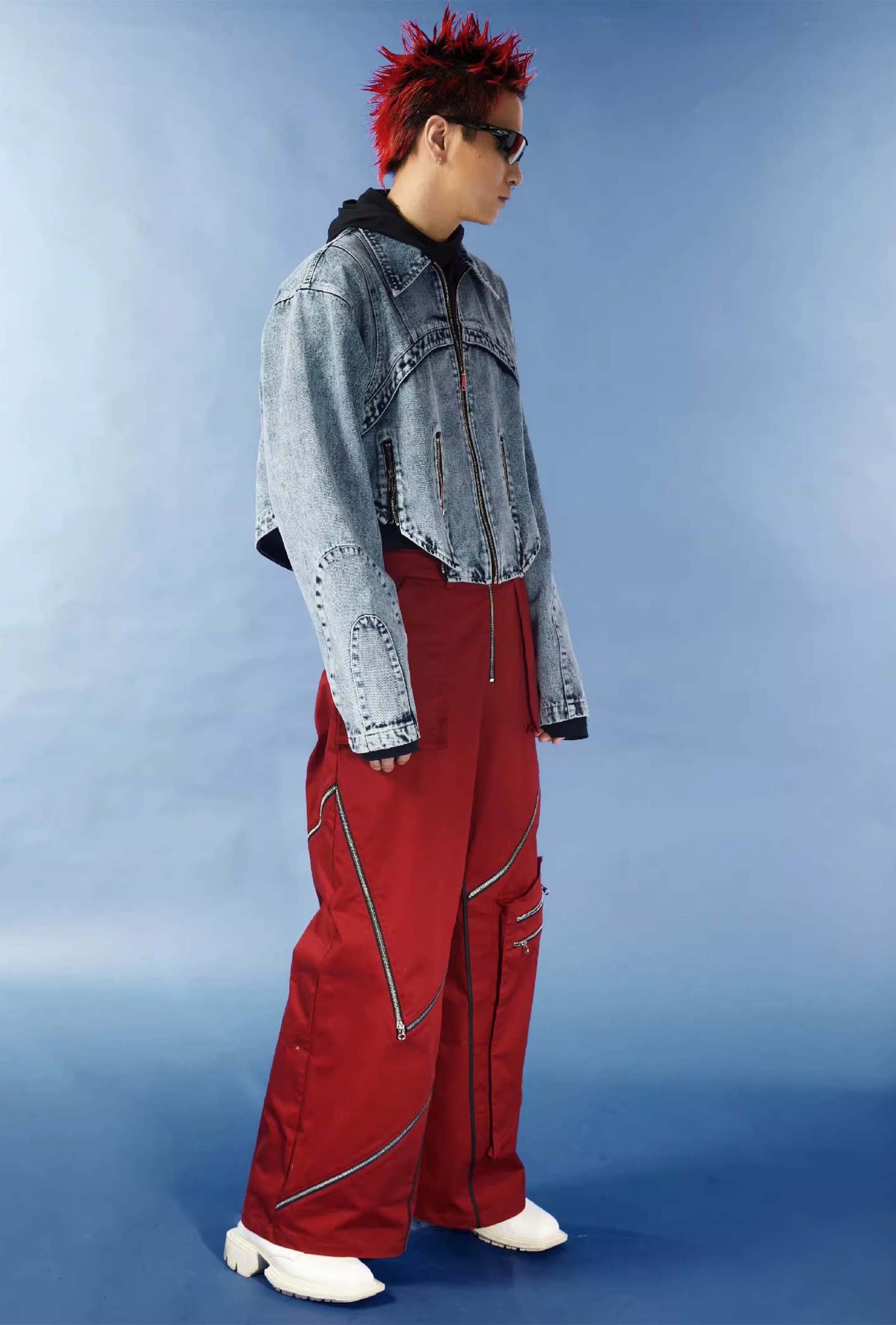 Retro-wash short denim jacket