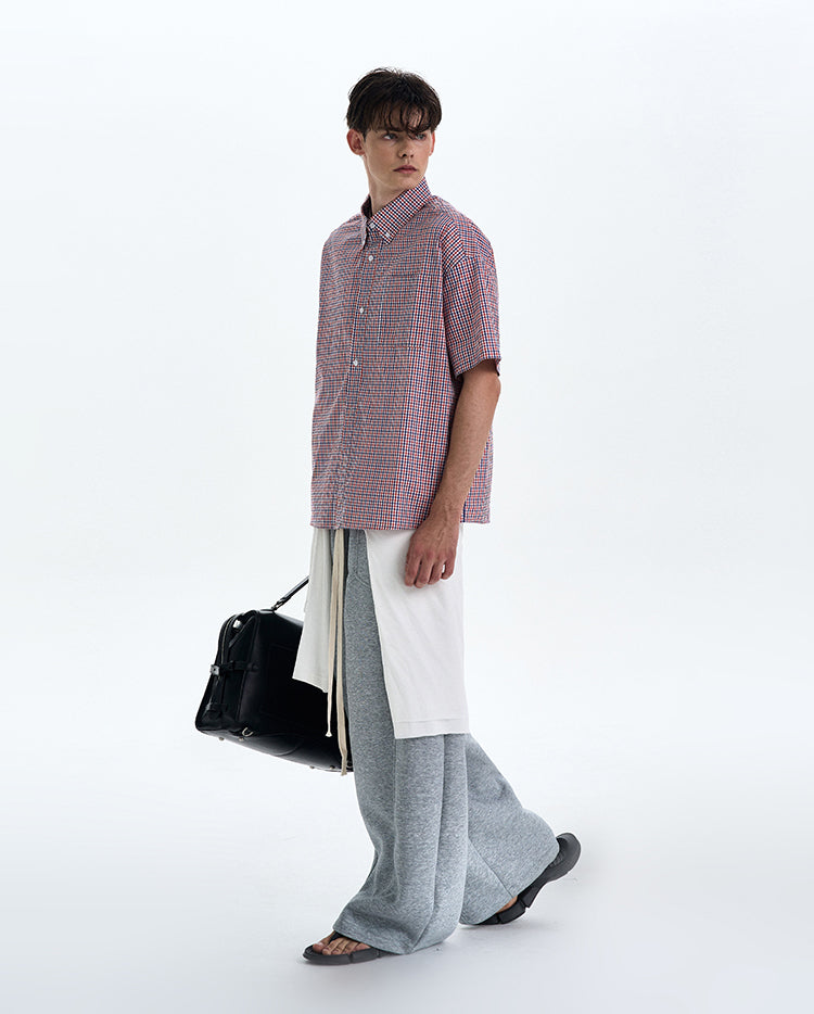 Contrast Color Check Shirt