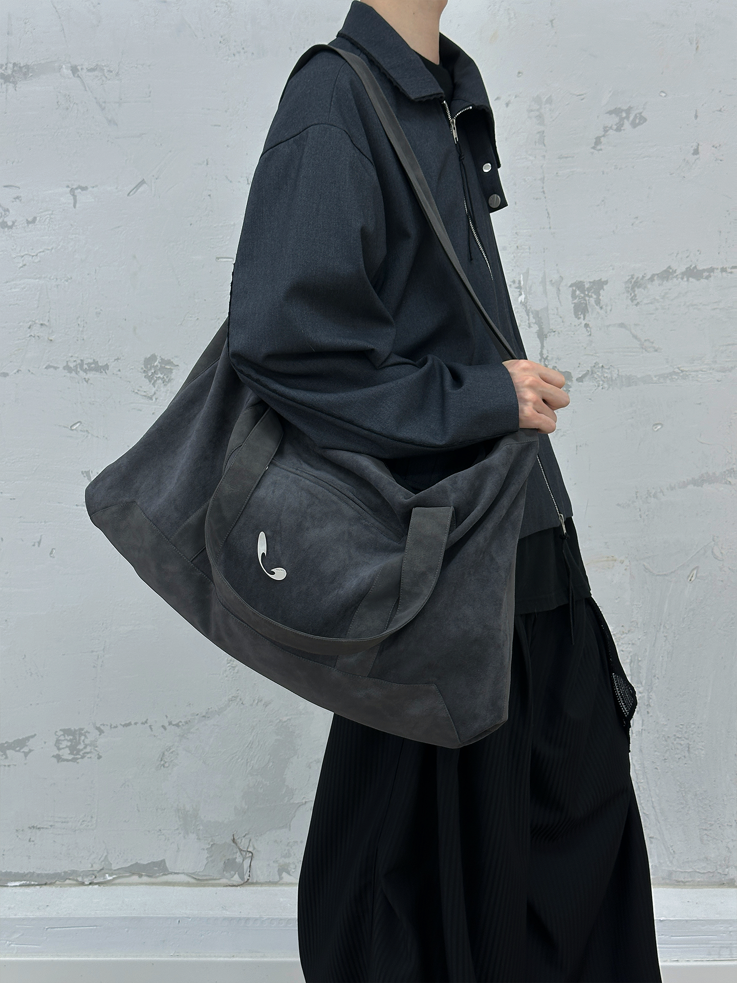 Suede Patchwork Shoulder Bag