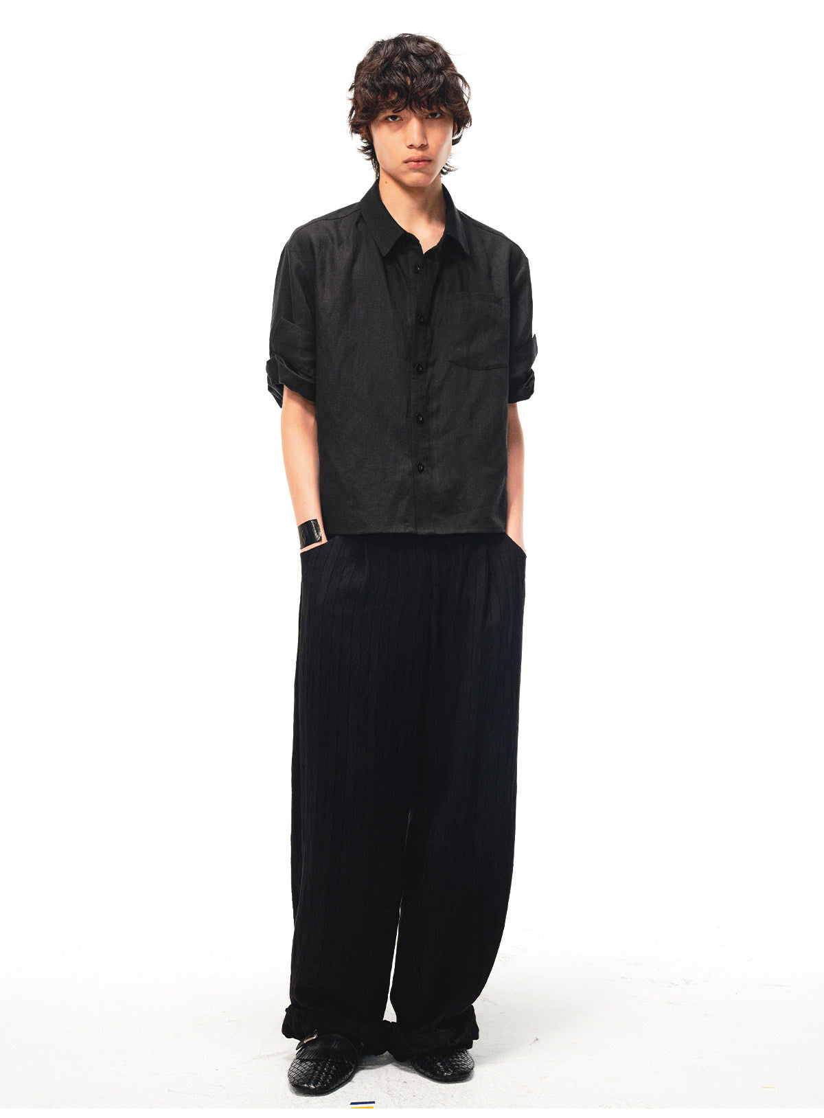 Tencel Linen Rolled-Cuff Shirt