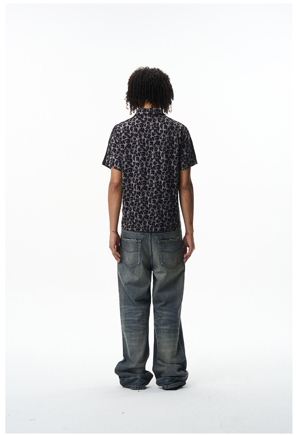 Vintage Polo Shirt with Leopard-Print Embroidery