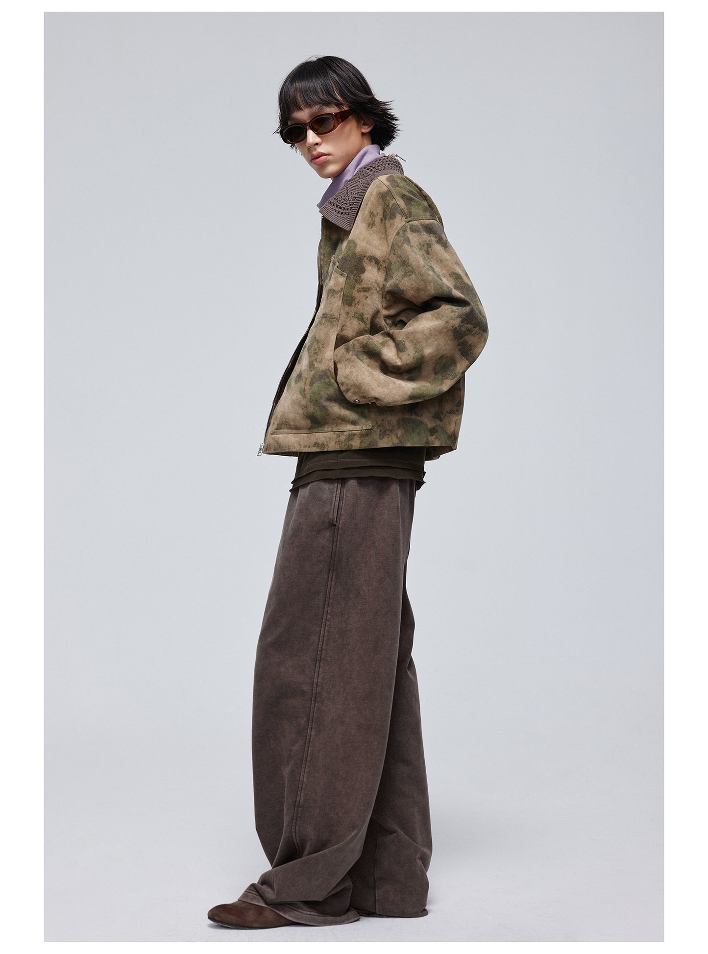 Faded sweatpants with twisted belt