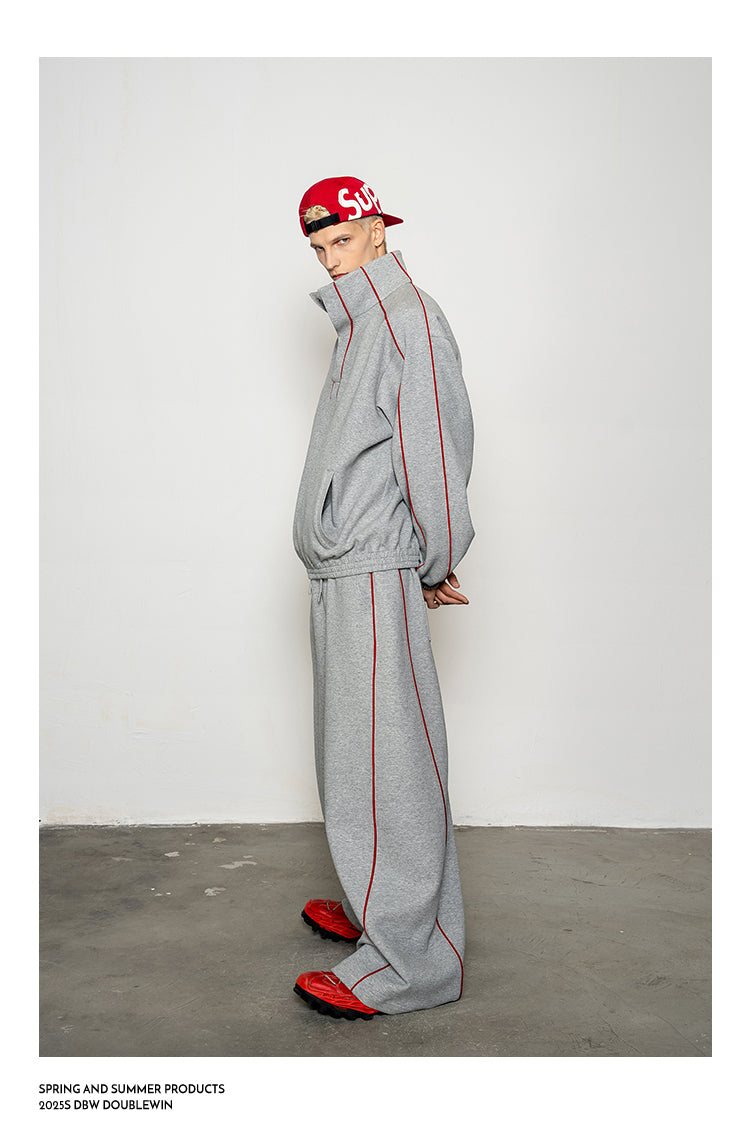 High-Collar Casual Shirt Set