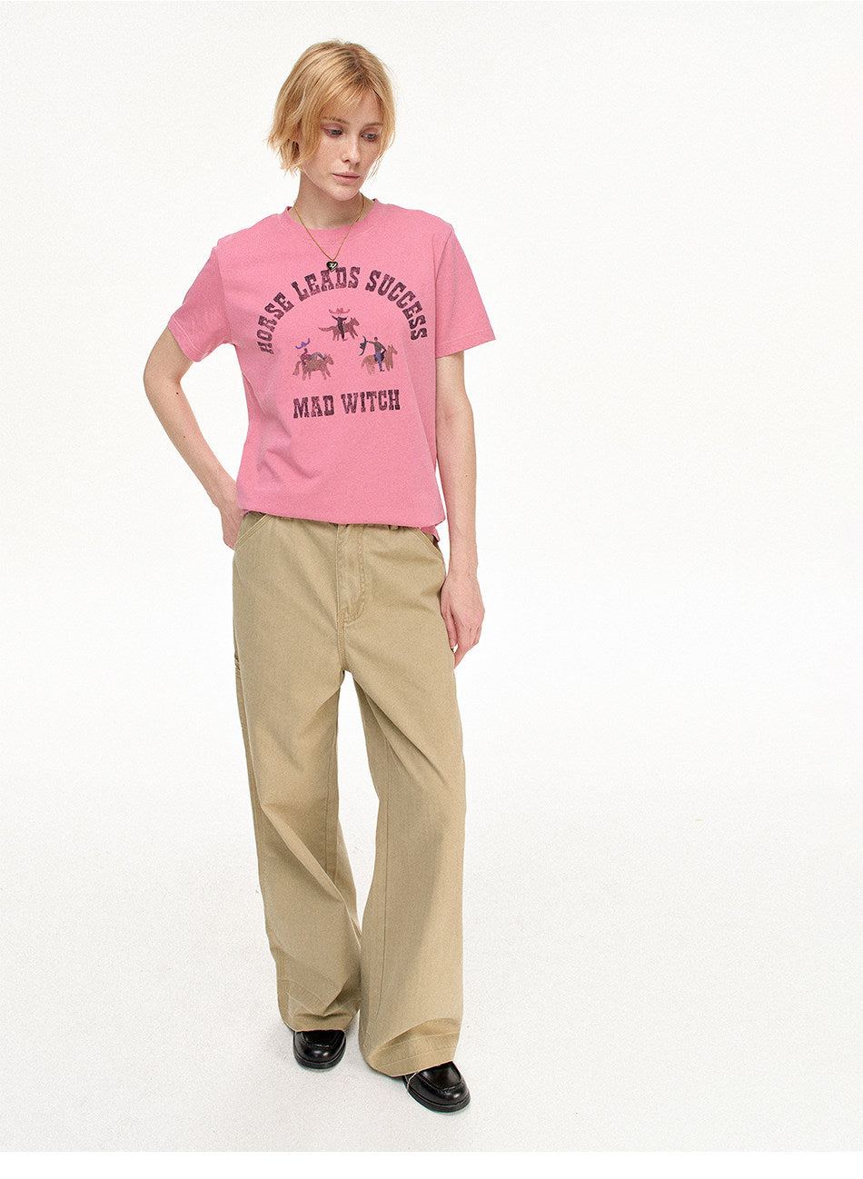 Vintage-style Straight-Leg Pants