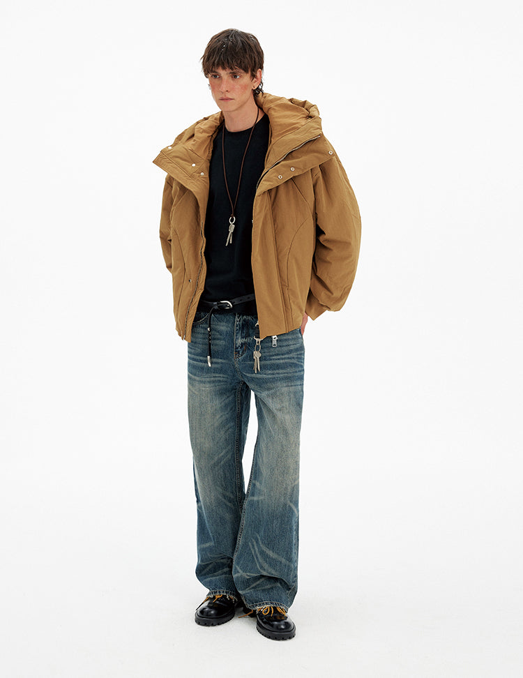 Hooded Deconstructed Down Jacket