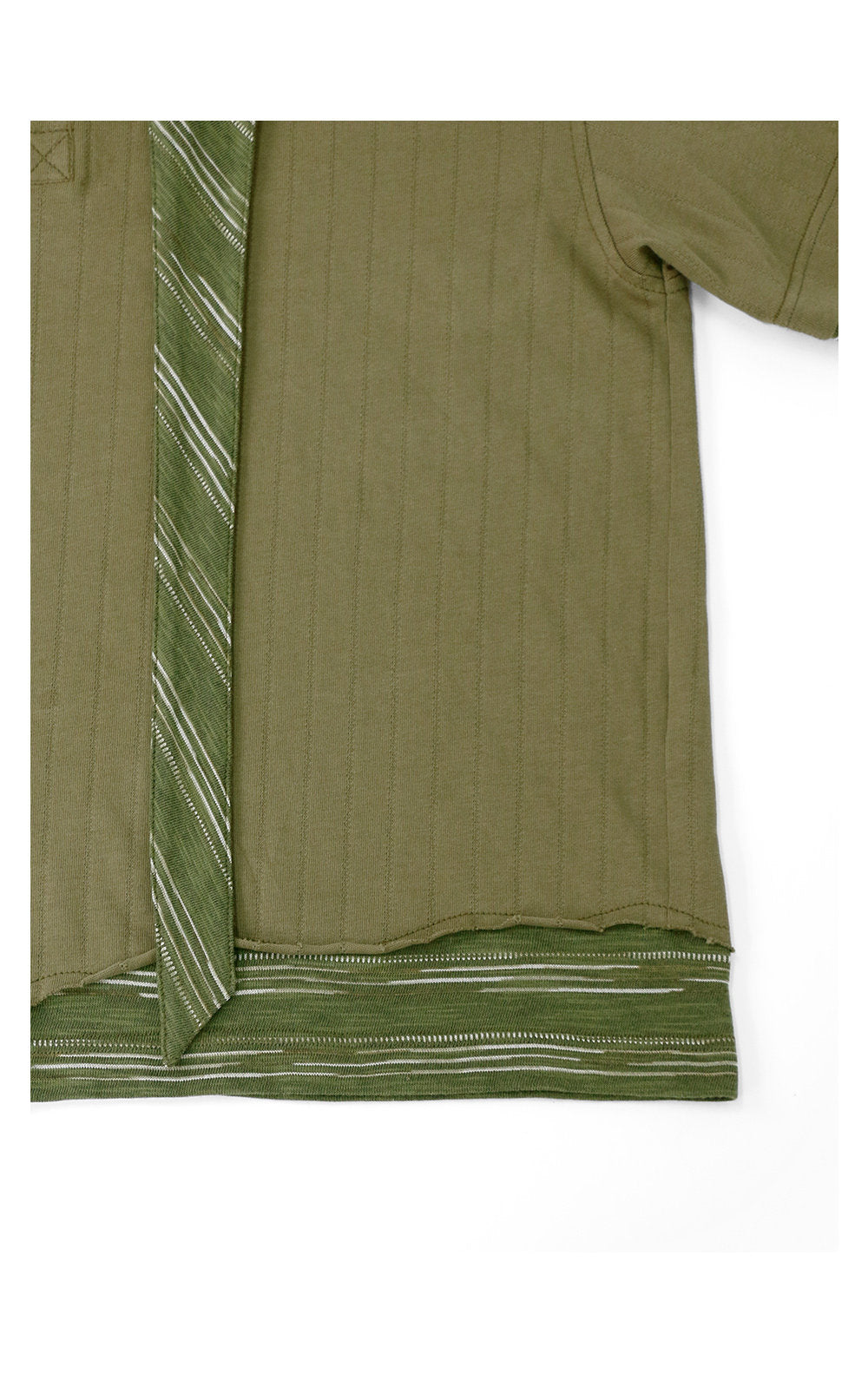 Hooded Henley-neck T-shirt