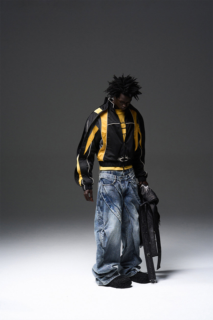 Faux two-piece denim