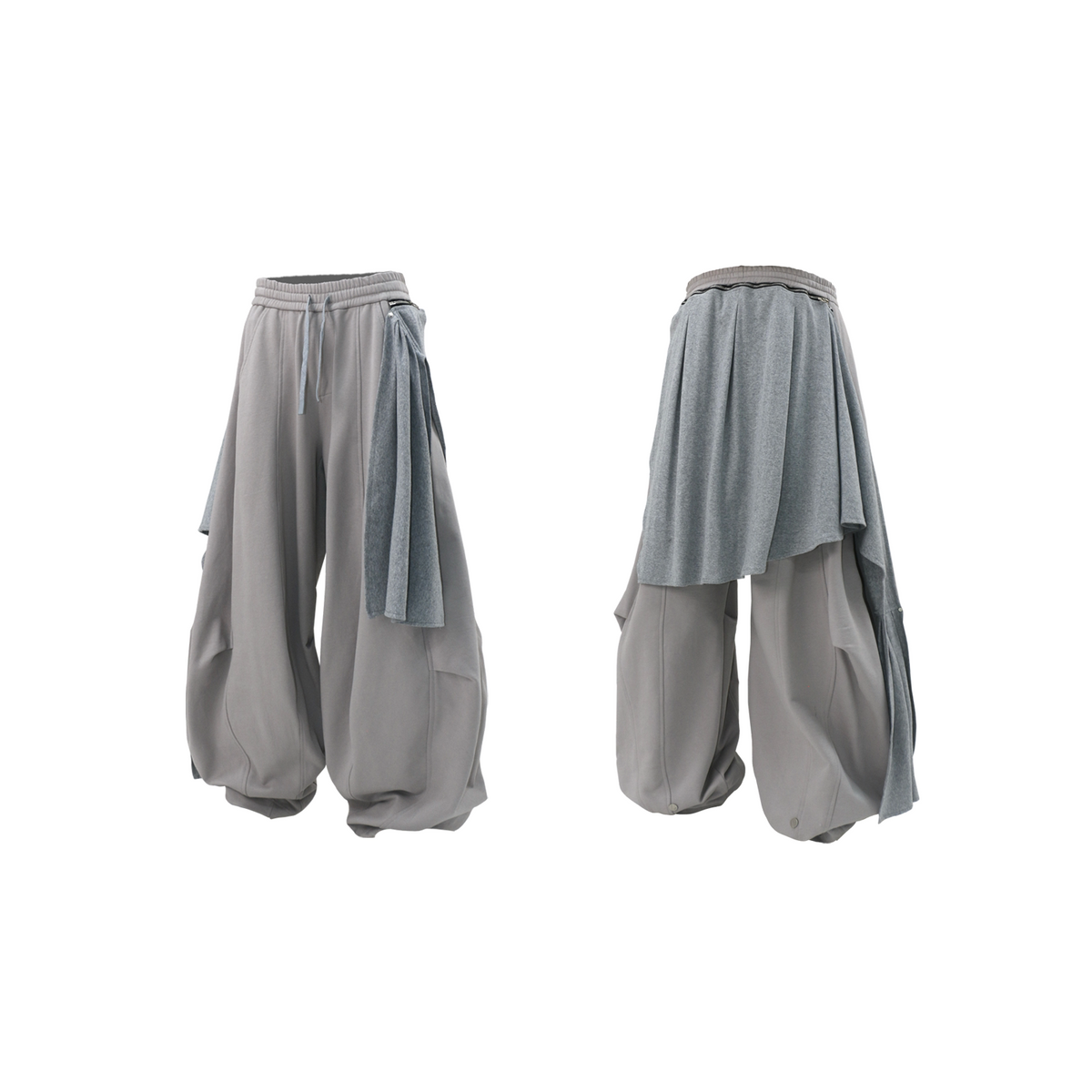 Casual Elastic-Waist Wide-Leg Sweatpants