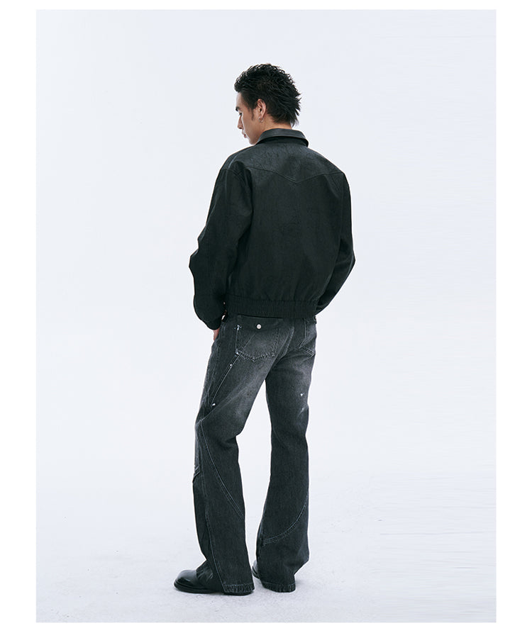 Sheepskin Lapel Crack Jacket