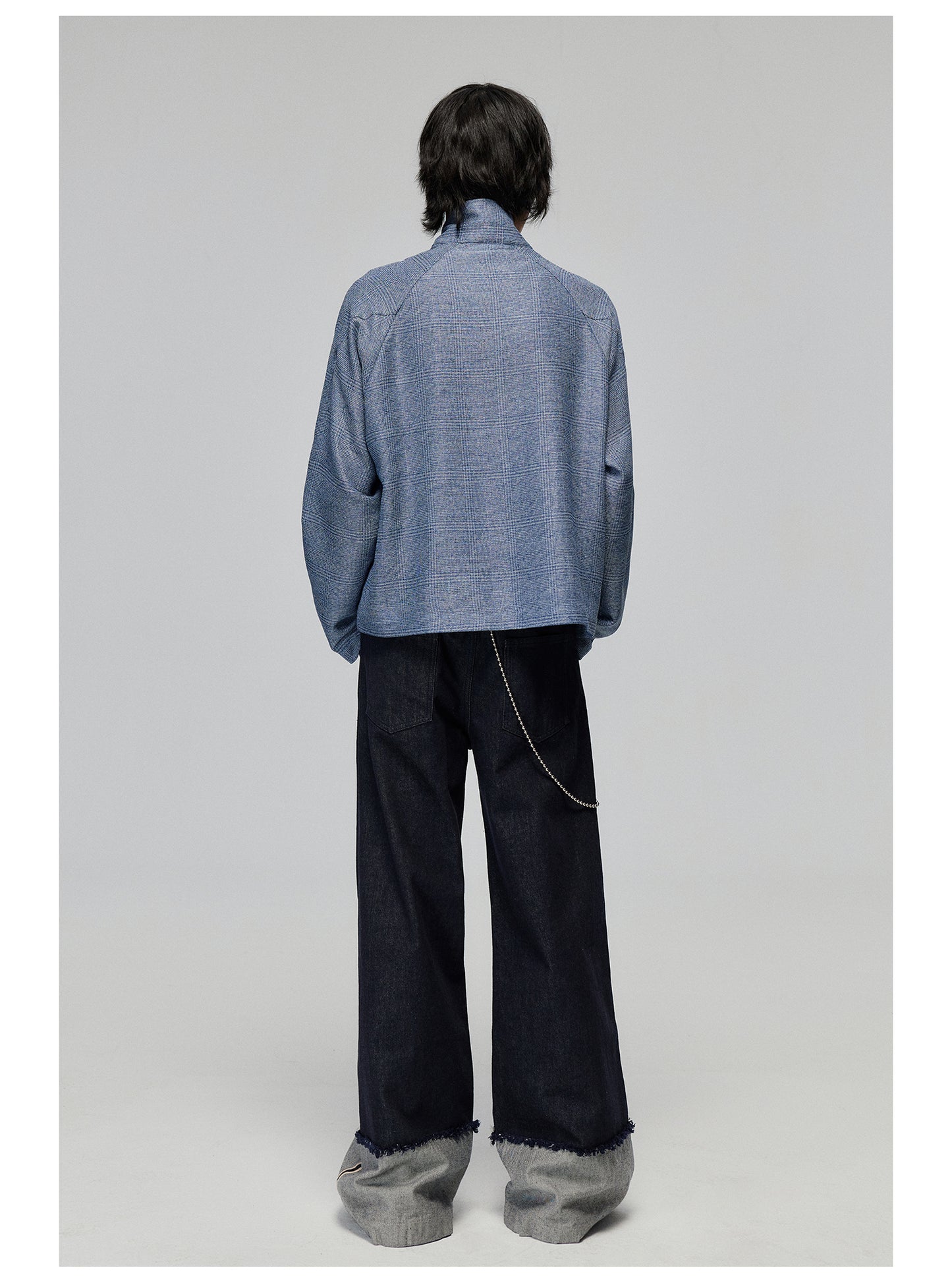 Original color wide denim pants