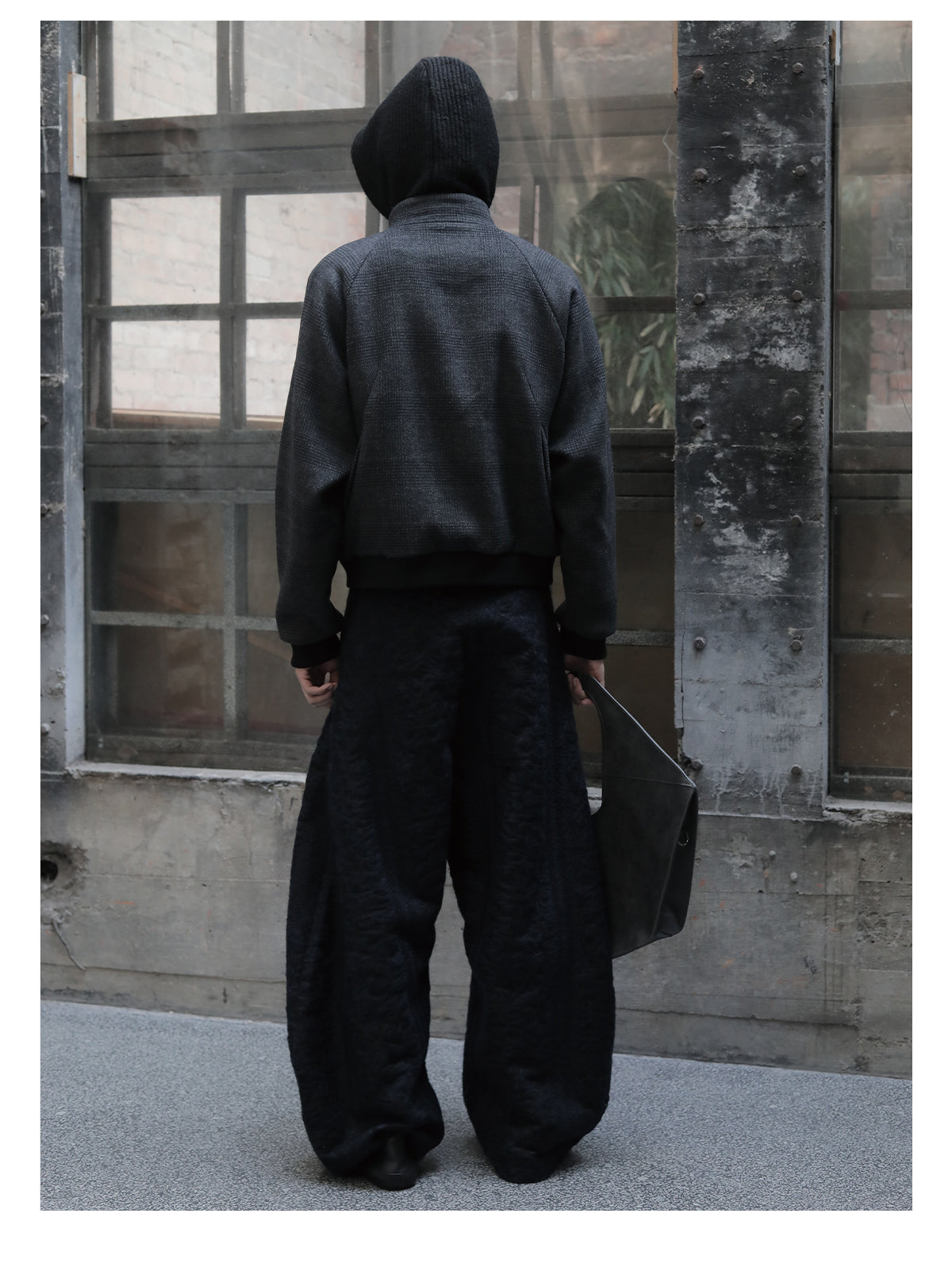 Checked Harrington Wool Jacket