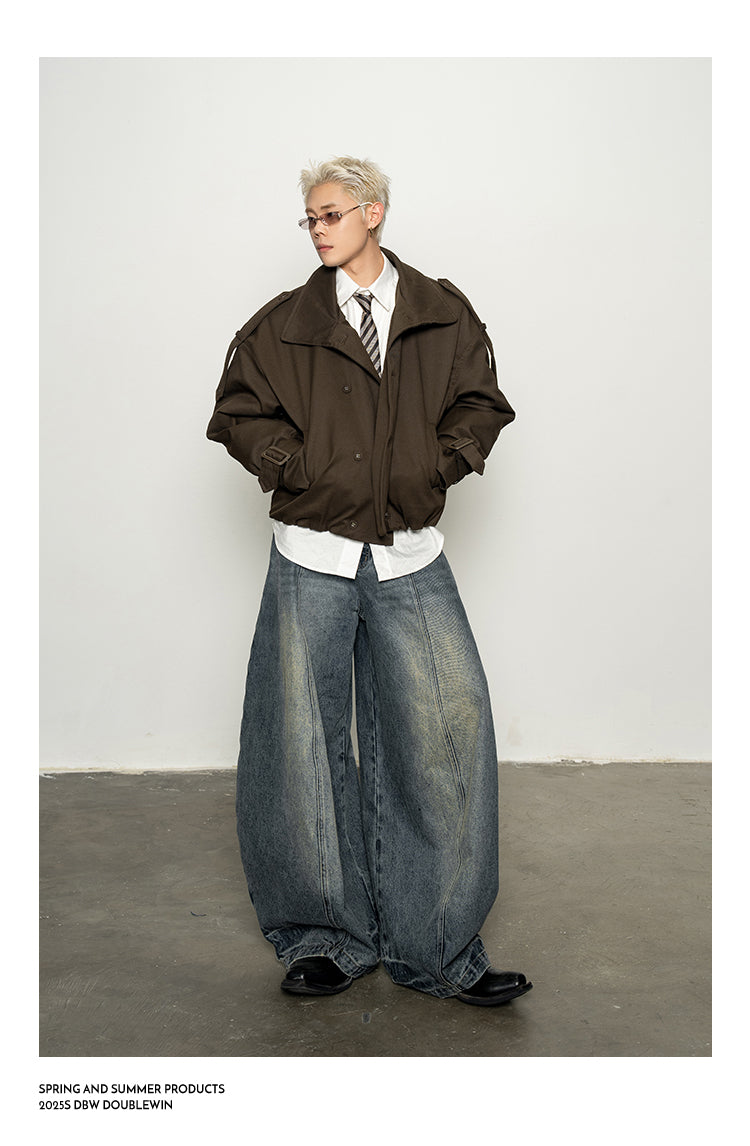 Stand Collar Wide Quilted Jacket